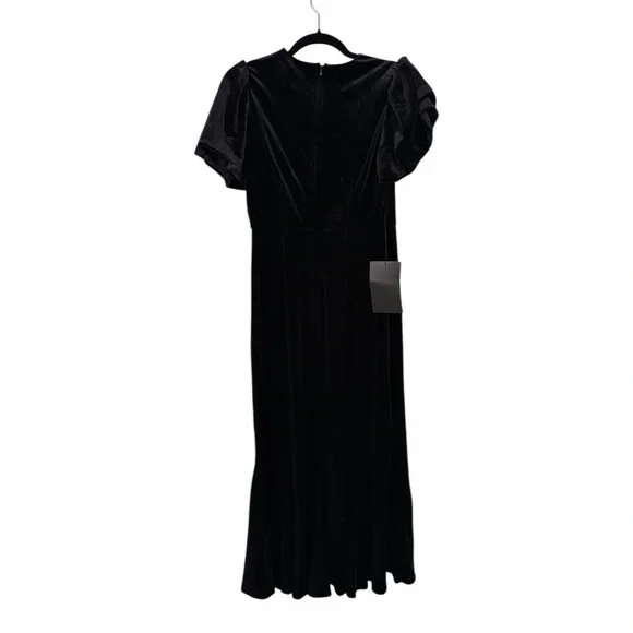 TUCKERNUCK Black Velvet Elodie Dress NWT Size Small Midi Flare Hem - Picture 4 of 10